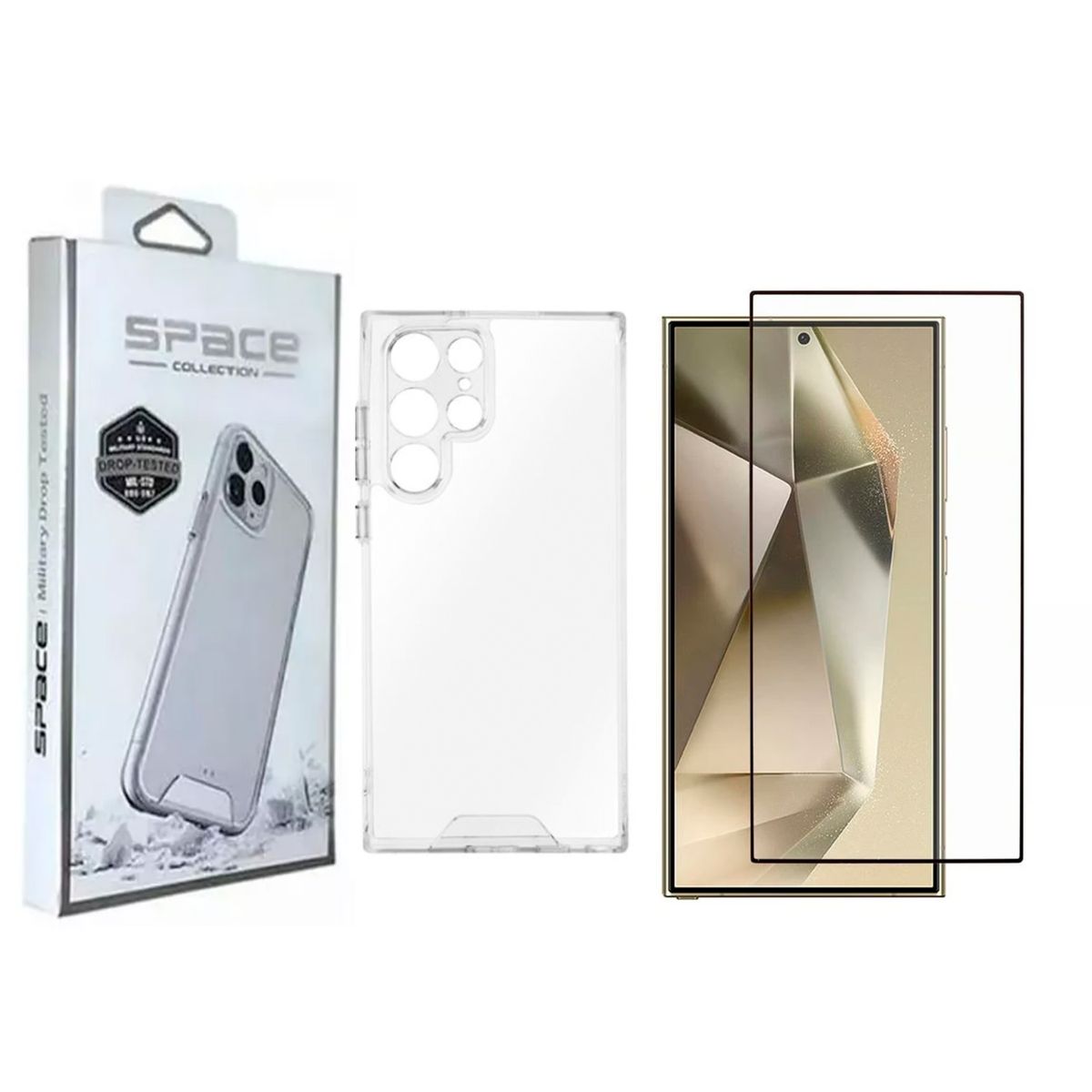 SPACE - CASE  TRASPARENTE SAMSUNG S25 ULTRA + MICA LEE HUELLA