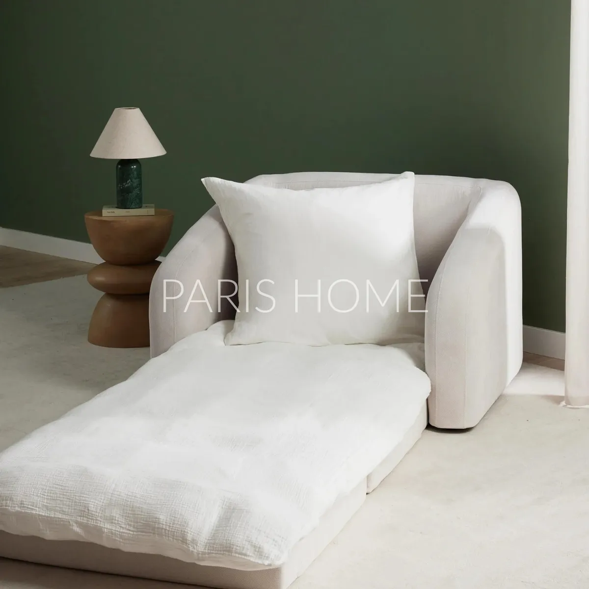 GENERICO - Sofá Cama 1 Cuerpo Foldz Tejido - Blanco Crema