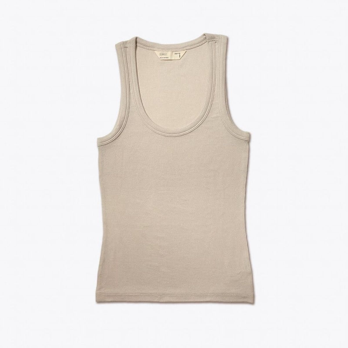 DROP THE LABEL - Tank Top Beige Arena para Mujer Drop the Label Manga Cero Rib Modal