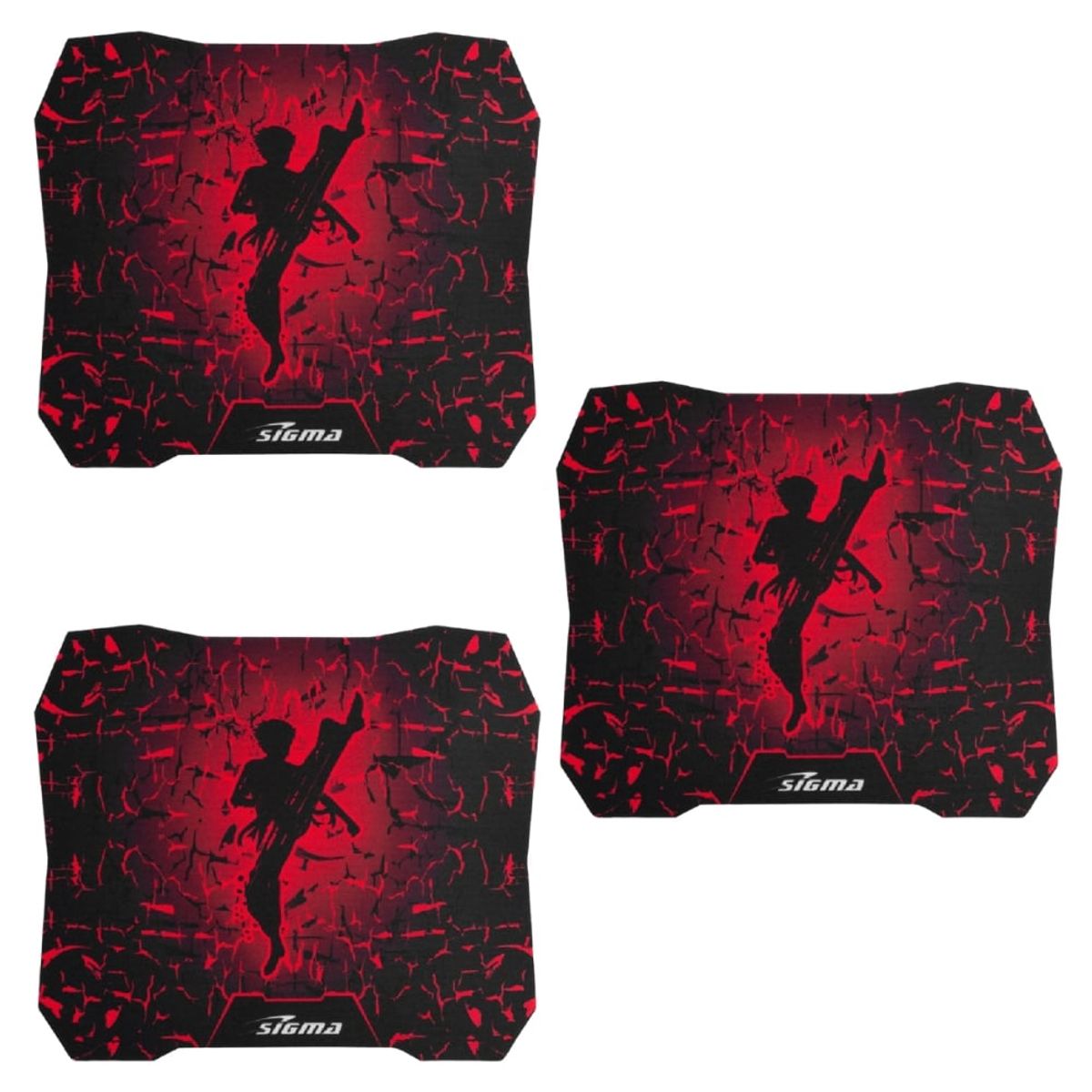 SIGMA - Pack por 3 de Mouse Pad Gamer Sigma X35 Rojo