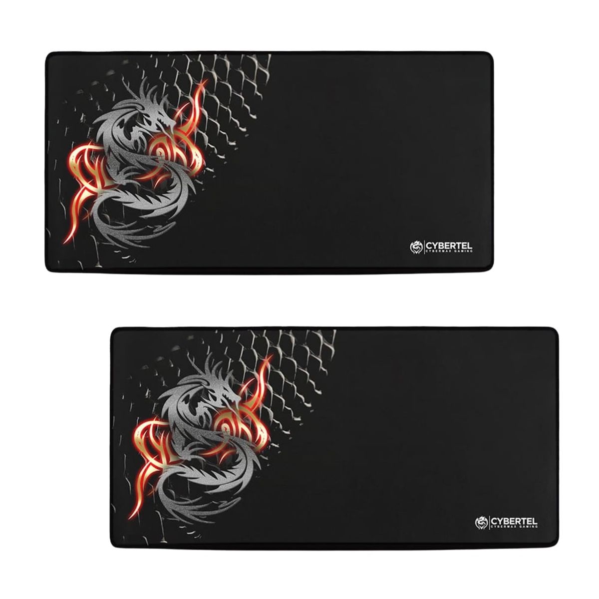 CYBERTEL - Pack por 2 de Mouse Pad Gamer Cybermax X633 Negro