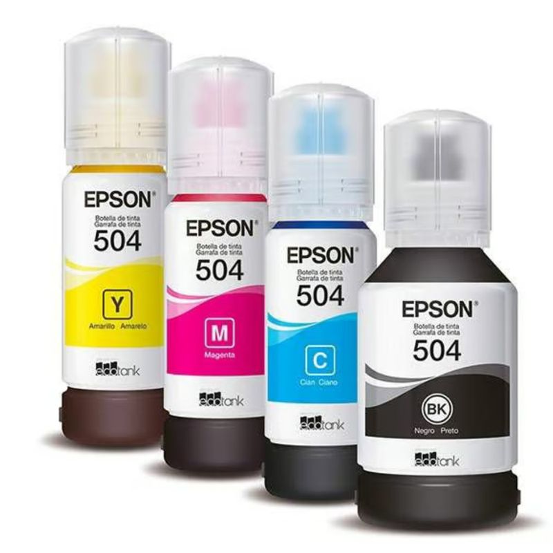 MALCREADO32367 - kit Botella de Tinta Epson T504 Pack de 4 colores 504 CMYK