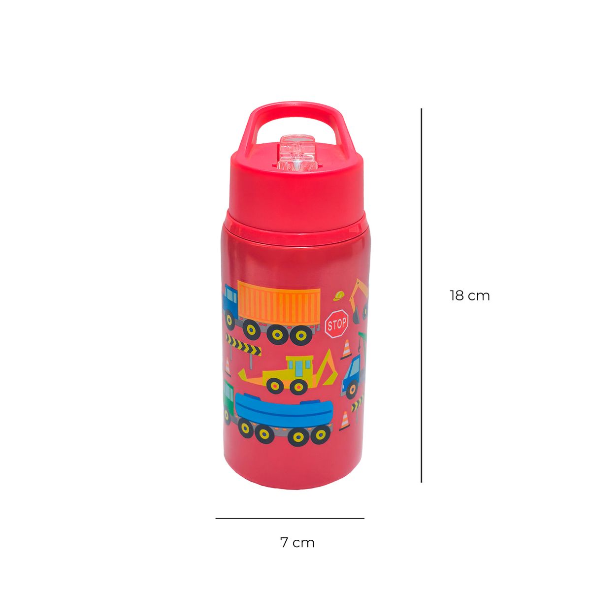 COOL GEAR - BOTELLA NIÑOS ACERO INOX 18OZ MASHPEE DECO ROJO
