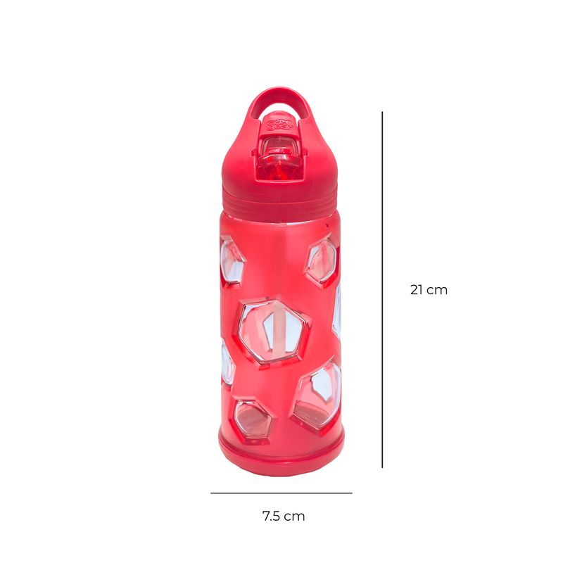 COOL GEAR - BOTELLA 16OZ HEXAGON SIPPER TRITAN ROJO