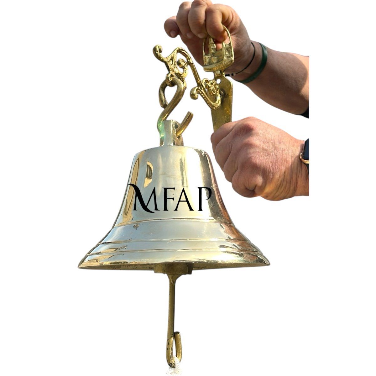 MFAP BRONCERIA Y ANTIGUEDADES - Pack campana 16 cm más colgador bronce fundido Morfeo PCCBFM16