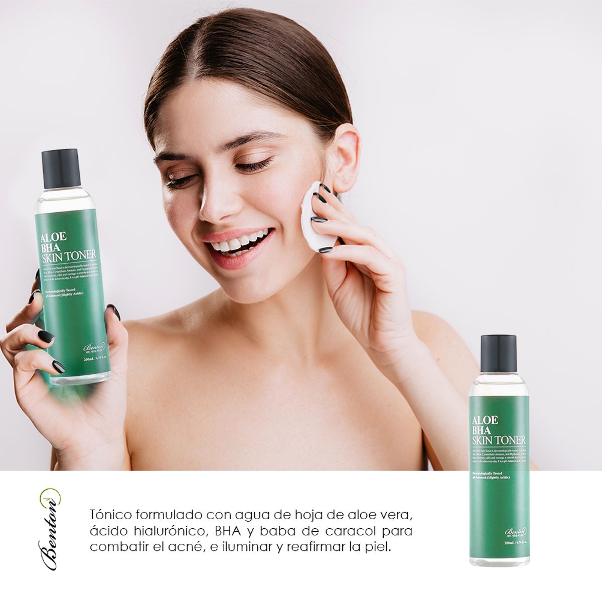 SKIN1004 - Tonico Facial Aloe Vera y BHA  Benton 200 ml + REGALO MINI SACHETS