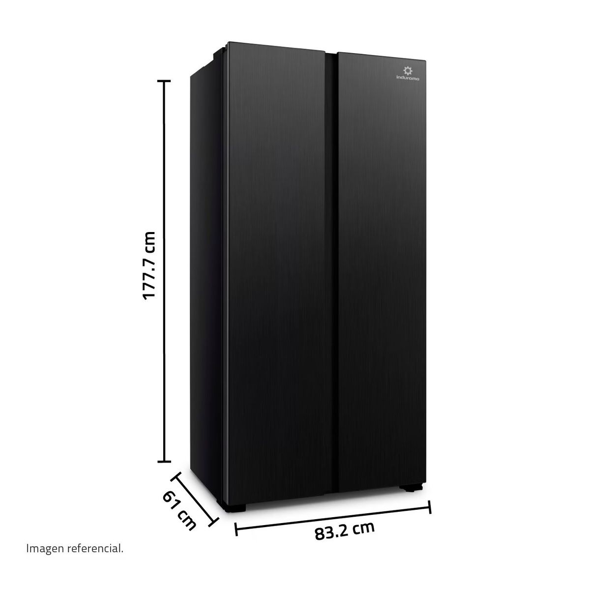 INDURAMA - REFRIGERADORA INDURAMA 428 L SIDE BY SIDE RI-769N -NEGRO