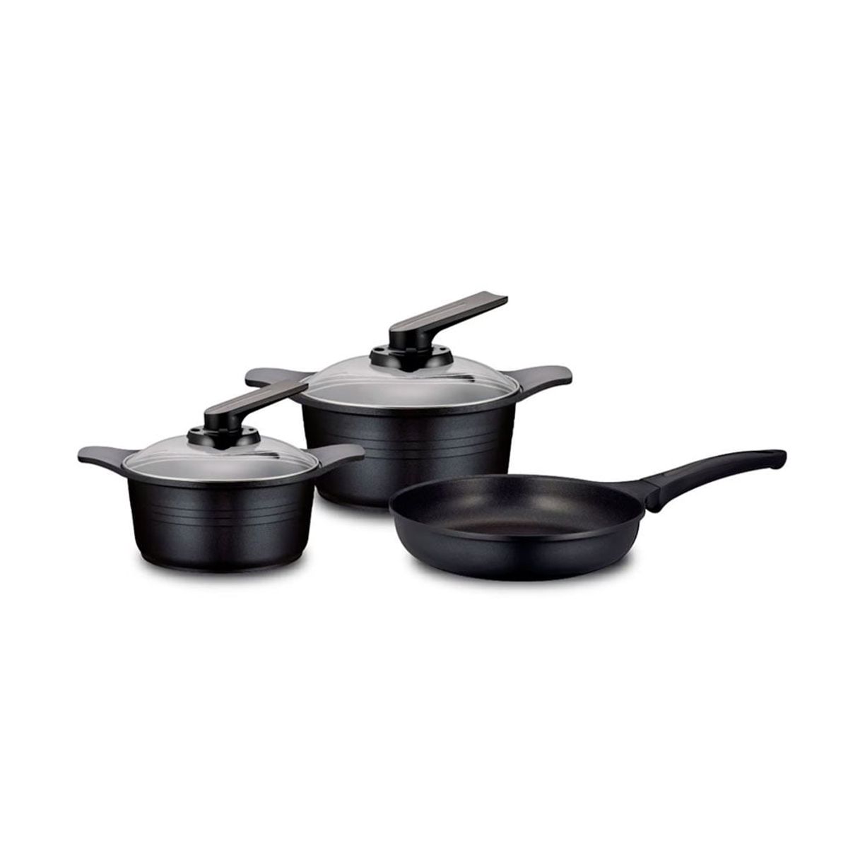 ROICHEN - Juego de Ollas Roichen x 5 Pz Natural Black 10863