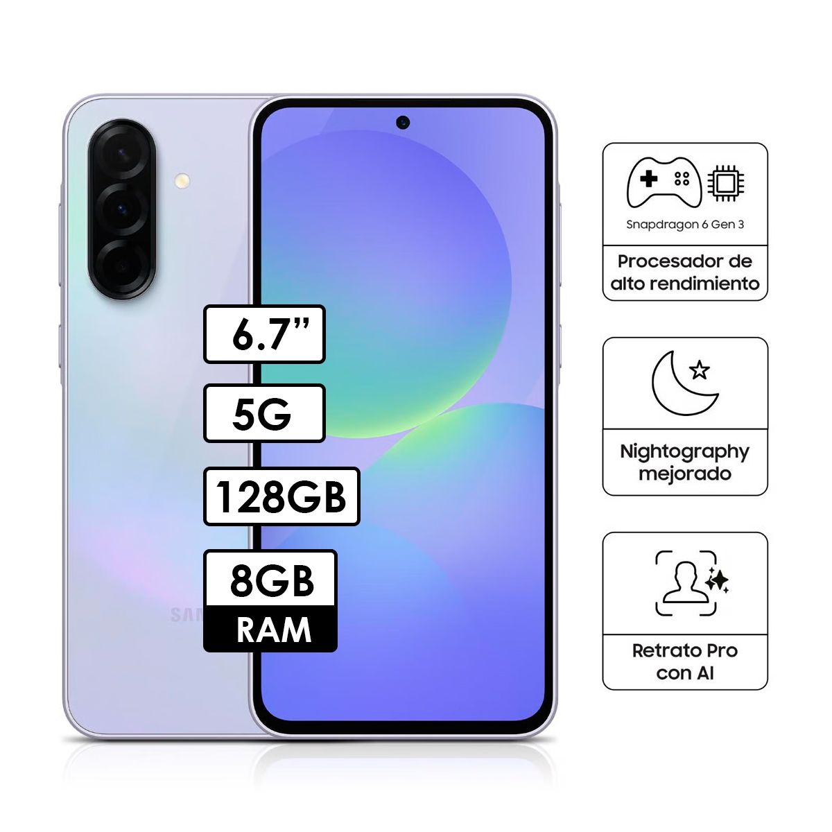 SAMSUNG - Celular Samsung Galaxy A36 5G 8GB RAM 128GB Morado