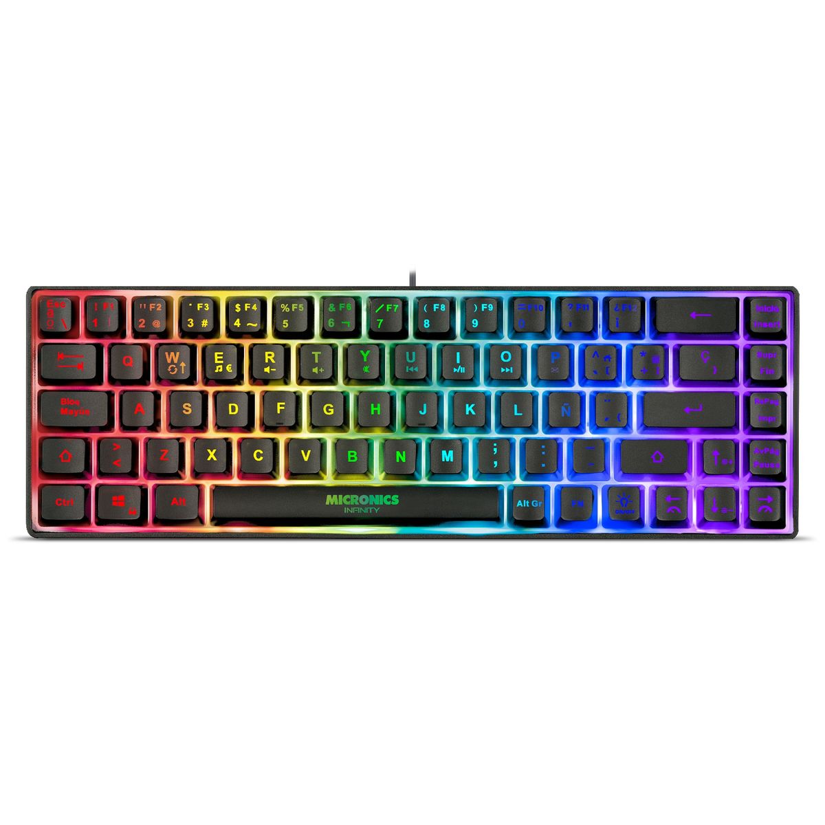 MICRONICS - Teclado Gamer Rainbow Slim Infinity - MIC K721