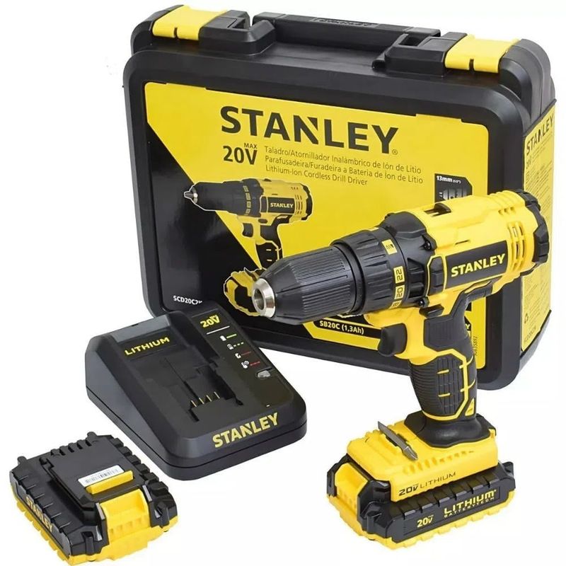 STANLEY - Taladro Percutor 12 20V 45Nm 2 Bat 13 Ah Stanley SCH20C2K-BR