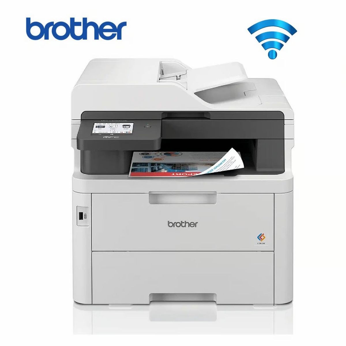 Brother - Impresora Multifuncional Láser color Brother MFC-L3760CDW Duplex WIFI Red ADF FAX