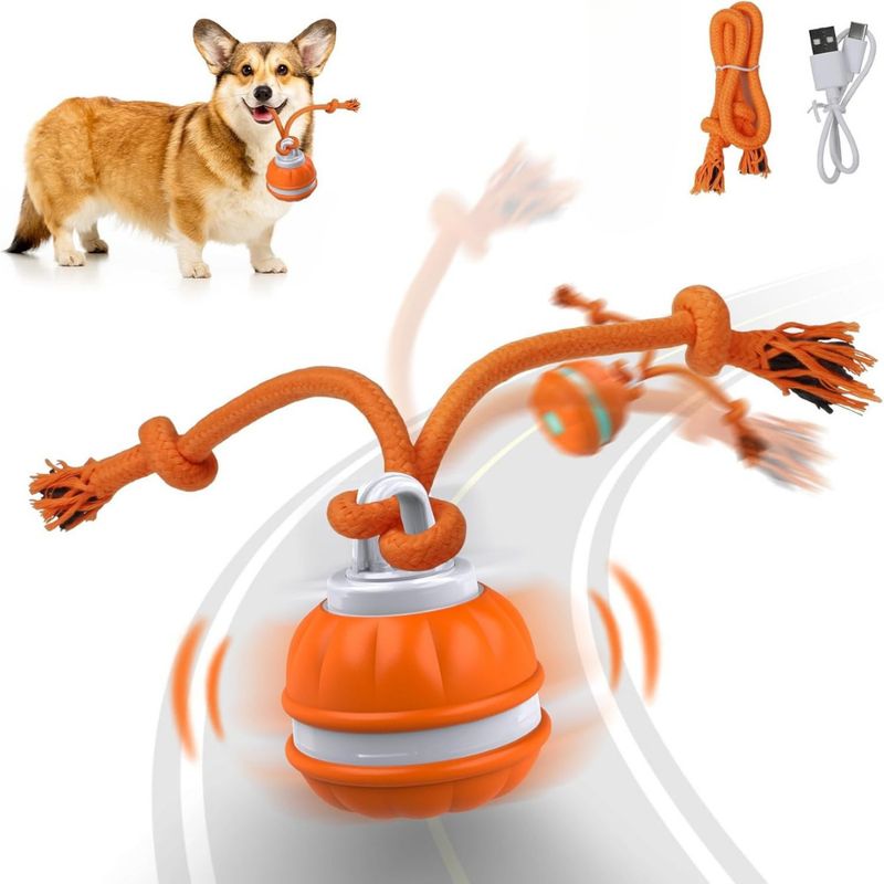 GENERICO - Juguete Interactivo para Perros con Soga Pelota Giratoria