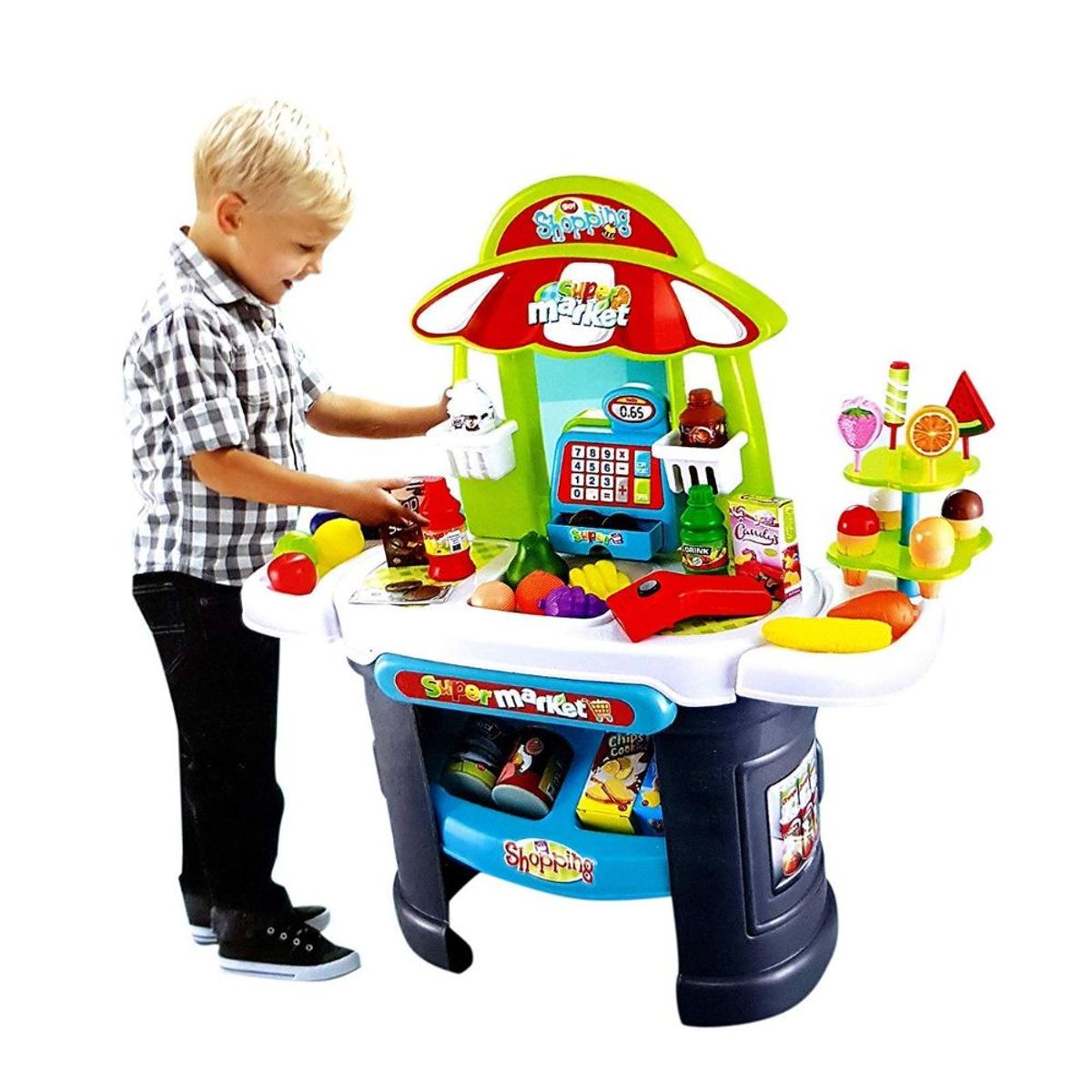 GENERICO - Set Supermarket Little Shopping con Scaner