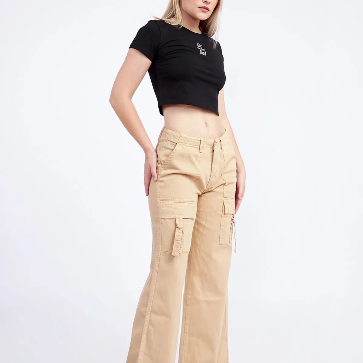 GENERICO - Drill Wide Leg Cargo Mujer Forcaps Alice