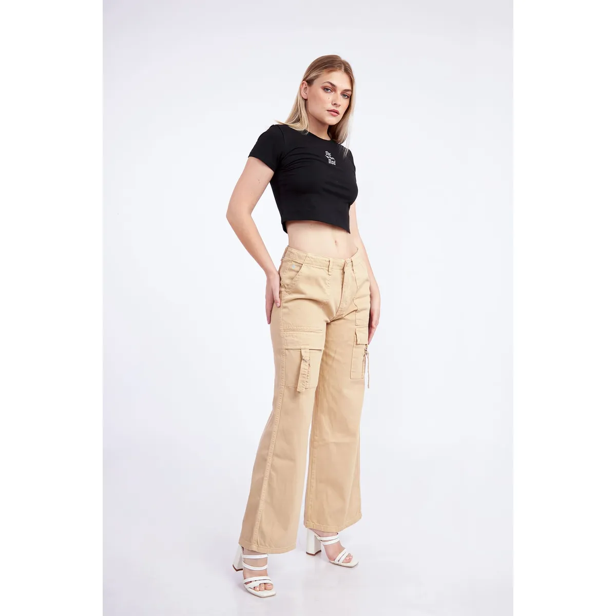 GENERICO - Drill Wide Leg Cargo Mujer Forcaps Alice