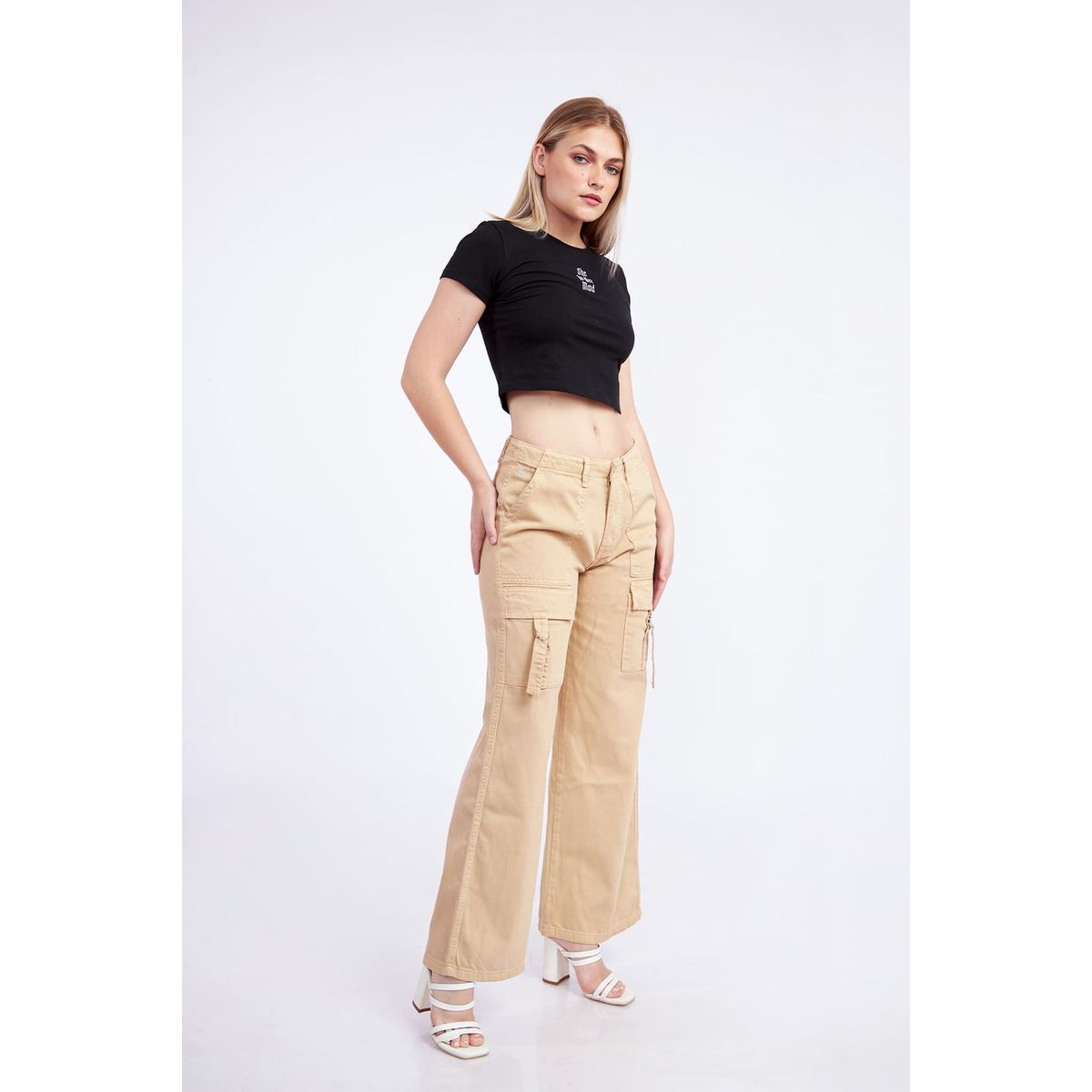 GENERICO - Drill Wide Leg Cargo Mujer Forcaps Alice