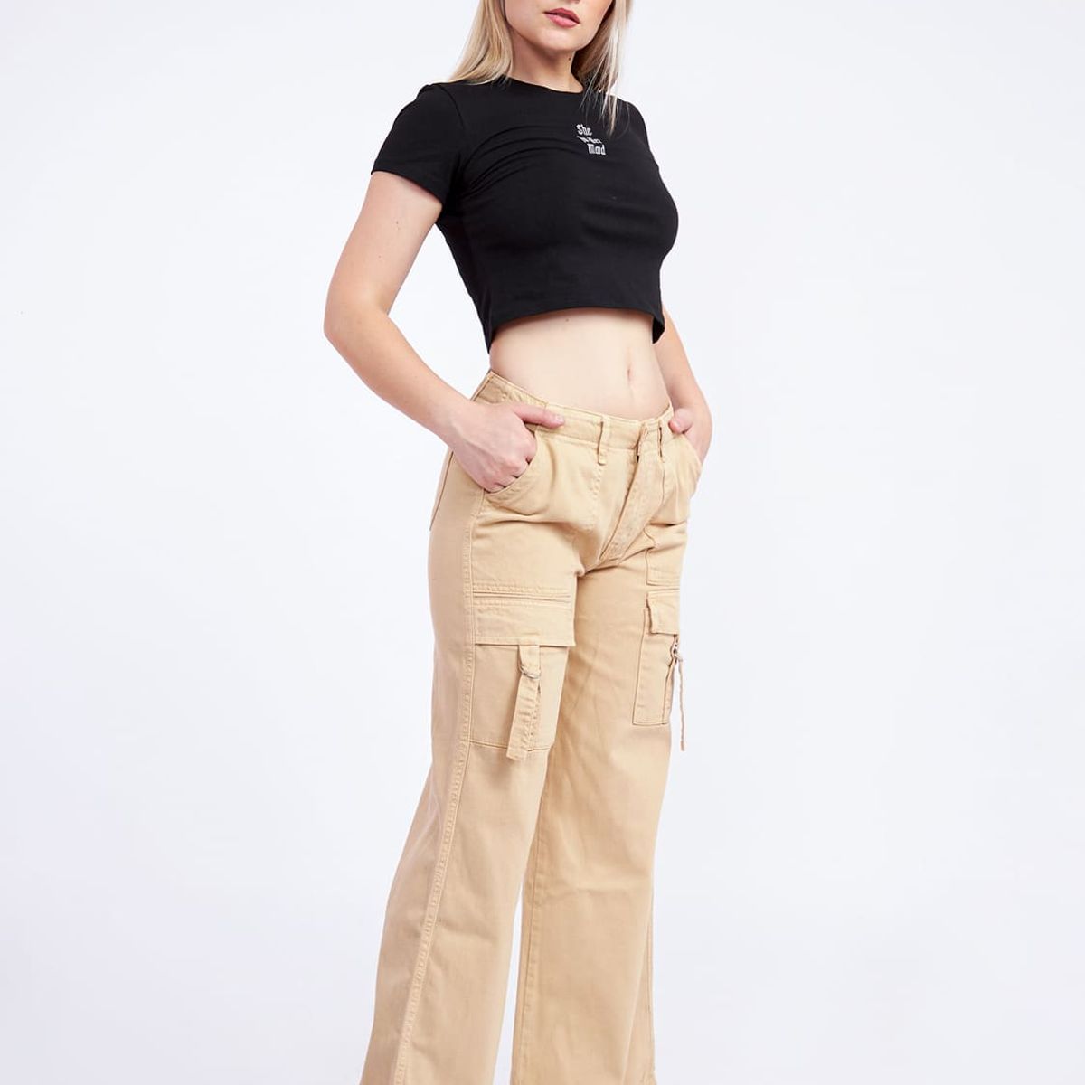 GENERICO - Drill Wide Leg Cargo Mujer Forcaps Alice