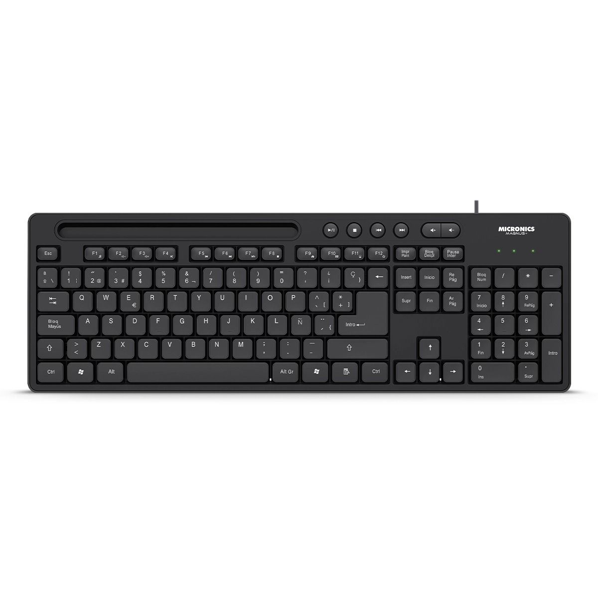 MICRONICS - Teclado Multimedia Con Soporte Magnus+ - MIC K734
