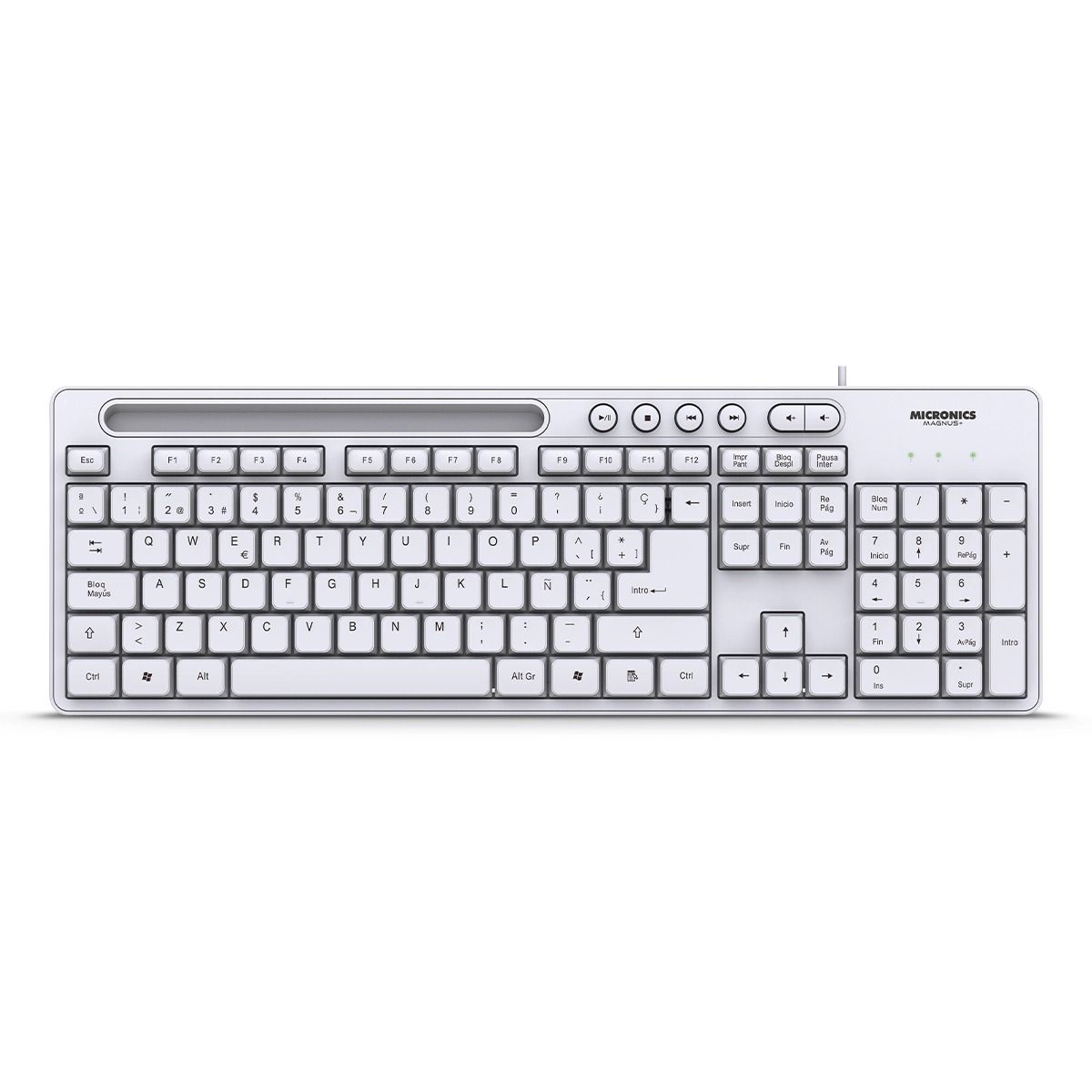 MICRONICS - Teclado Multimedia Con Soporte Magnus+ - MIC K734w