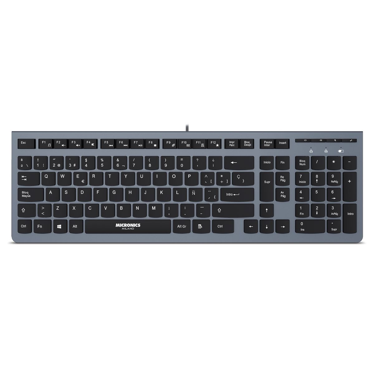MICRONICS - Teclado Multimedia Tipo Chocolate Milano - MIC K704x