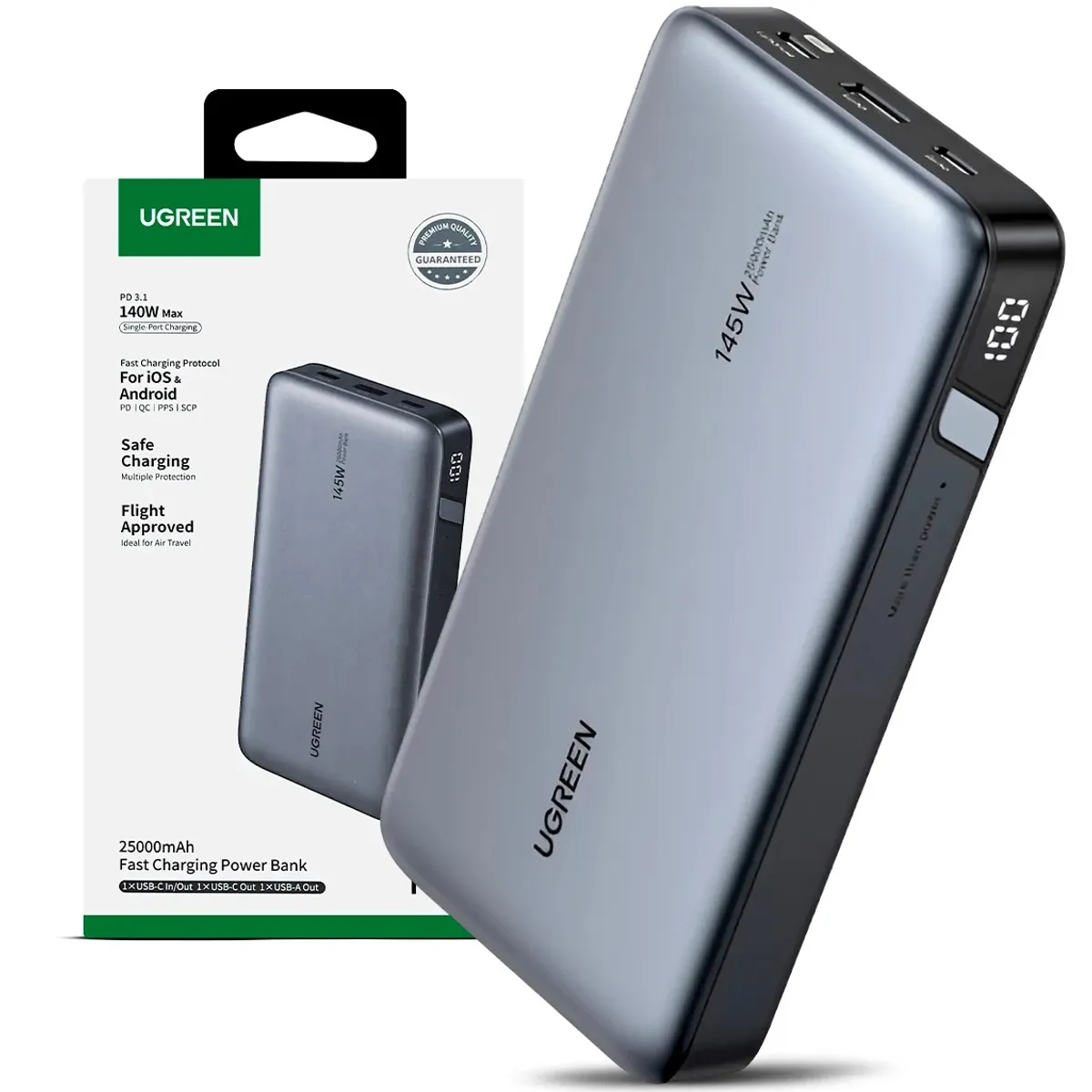 UGREEN - Cargador Portátil  UGREEN 25000mAh 145W Powerbank