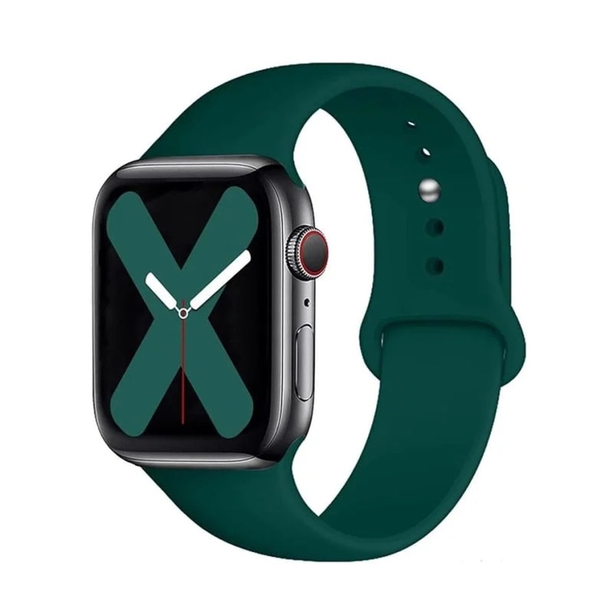 GENERICO - CORREA DE SILICONA PARA WATCH 38-40-41 MM VERDE OSCURO