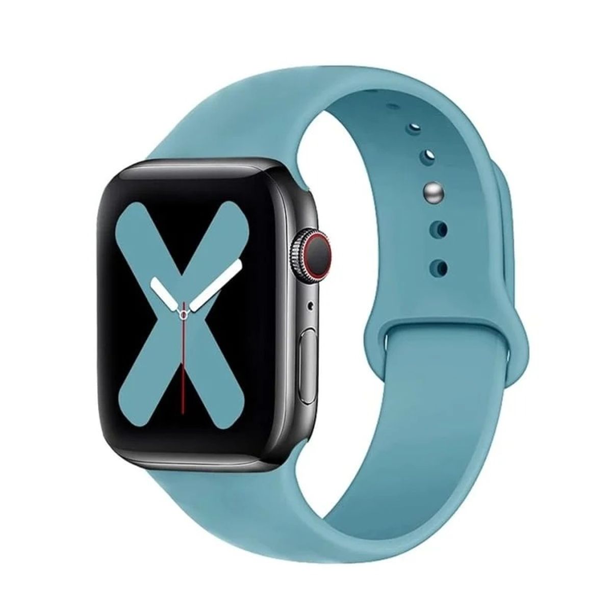 GENERICO - CORREA DE SILICONA PARA WATCH 38-40-41 MM CELESTE CACTUS