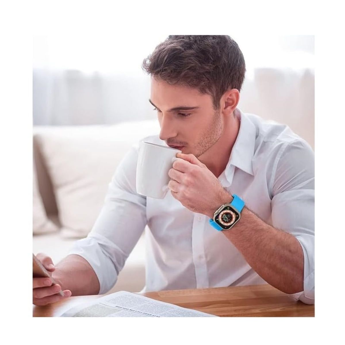 GENERICO - CORREA DE SILICONA PARA WATCH 38-40-41 MM AZUL OCEANO