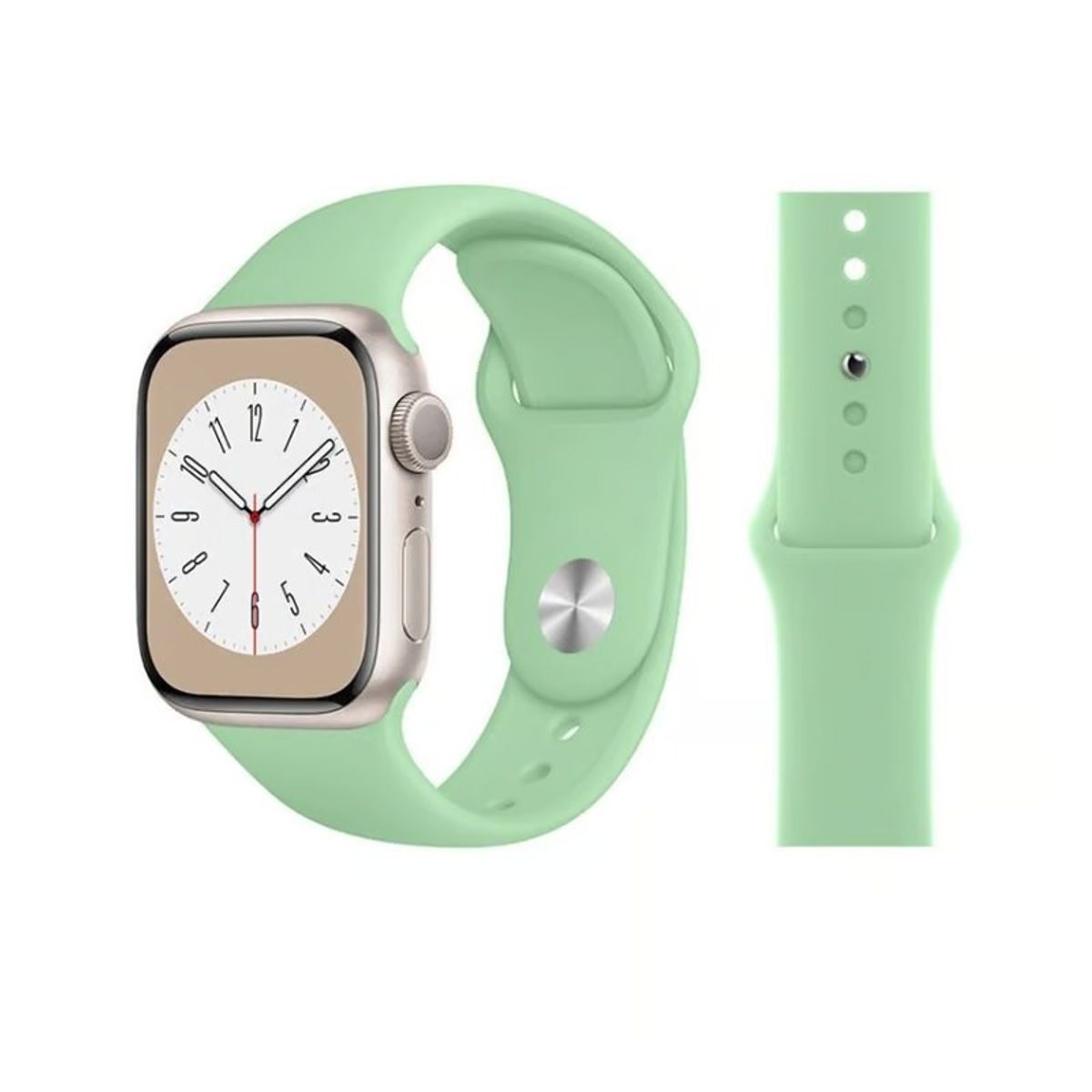 GENERICO - CORREA DE SILICONA PARA WATCH 38-40-41 MM VERDE CLARO