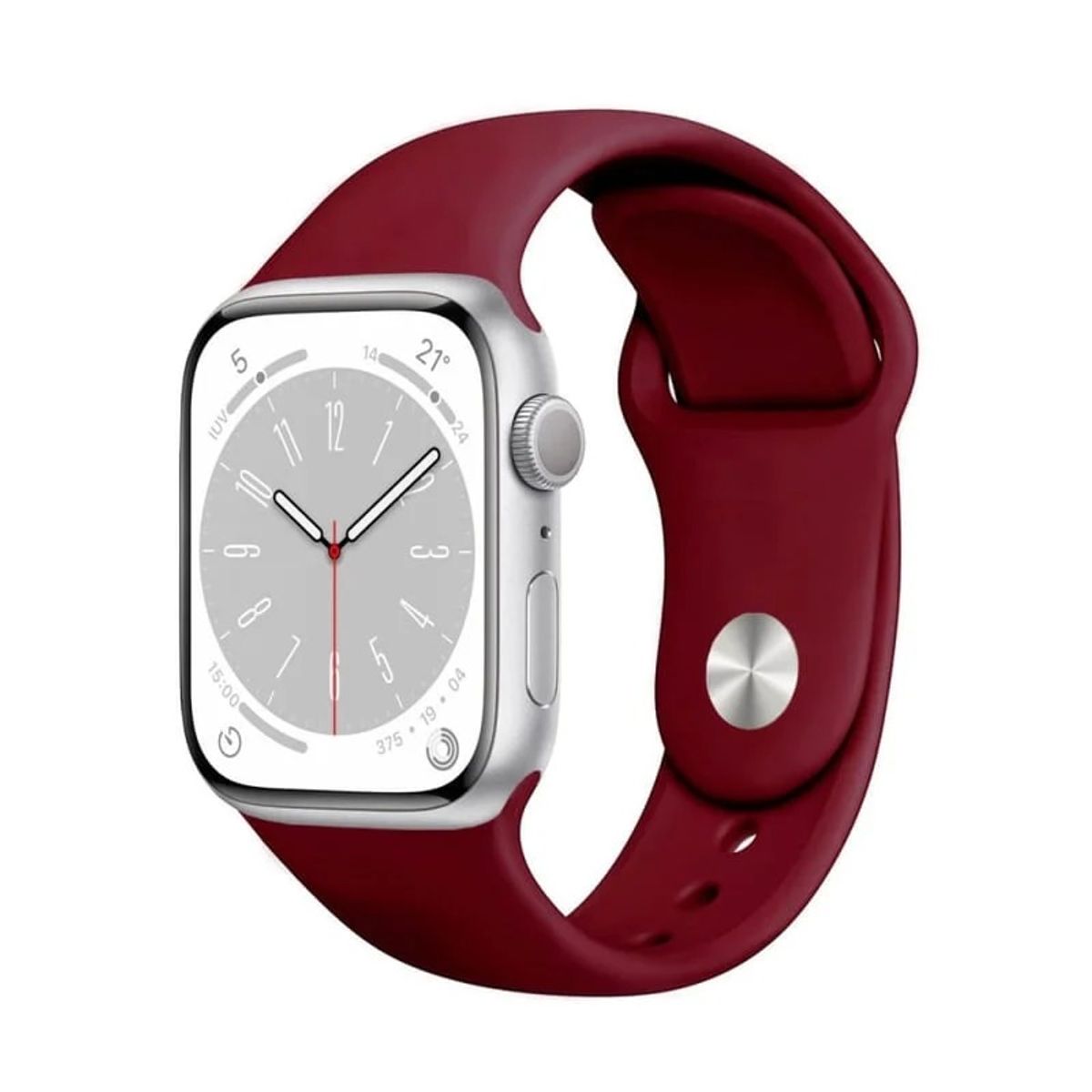 GENERICO - CORREA DE SILICONA PARA WATCH 38-40-41 MM ROJO VINO