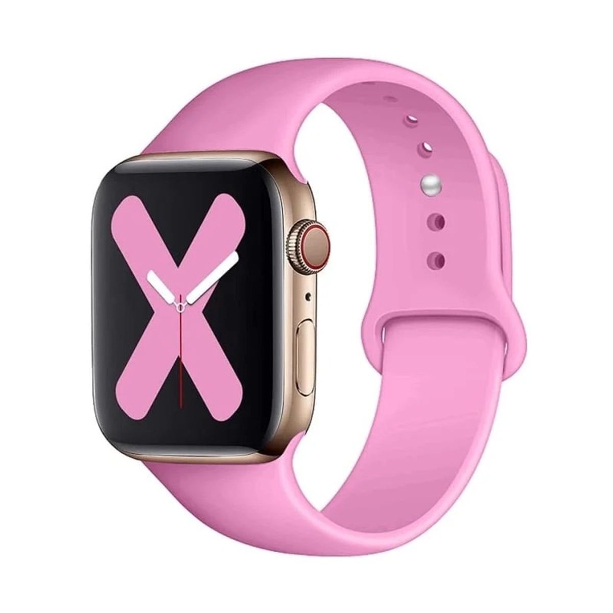 GENERICO - CORREA DE SILICONA PARA WATCH 38-40-41 MM ROSA BRILLANTE