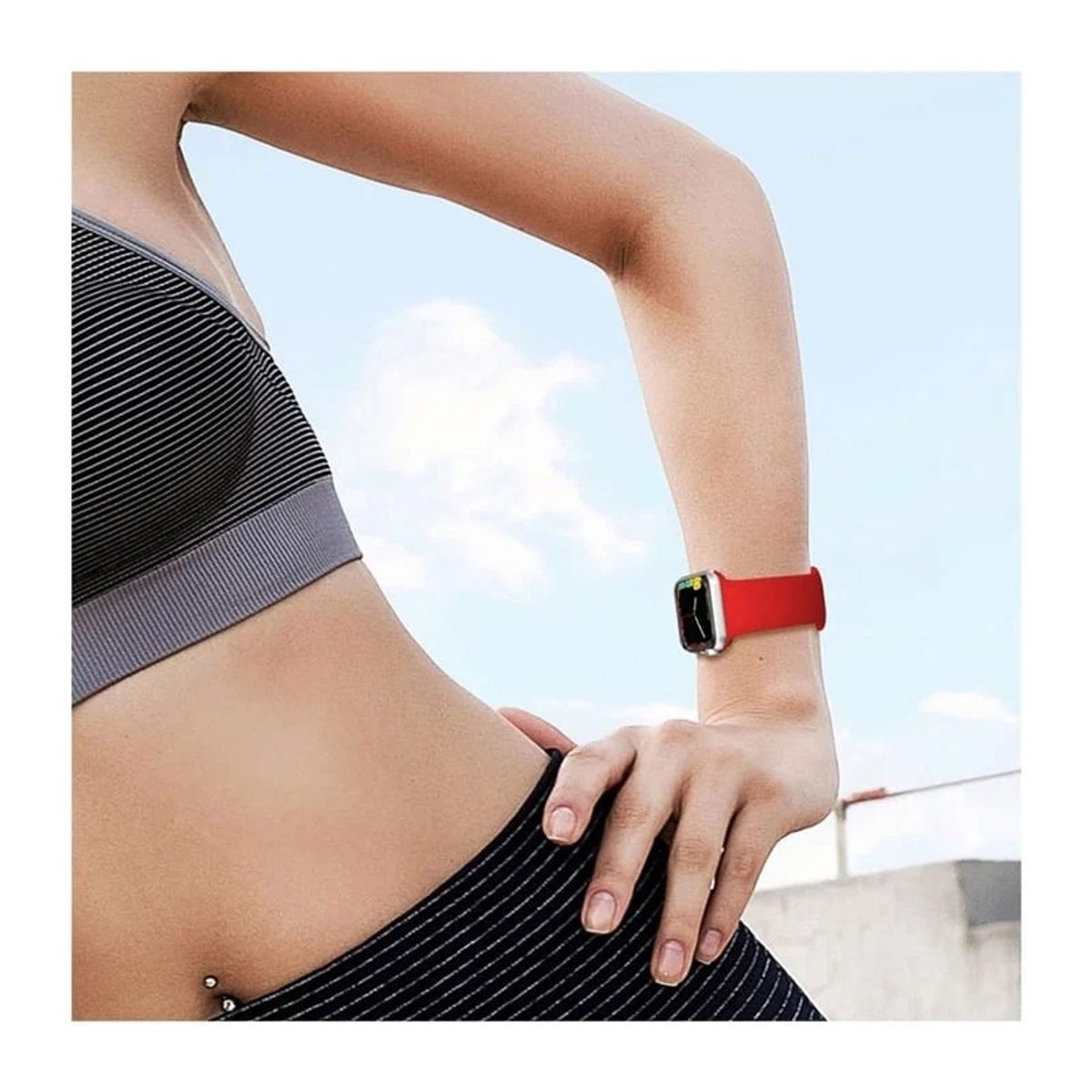 GENERICO - CORREA DE SILICONA PARA WATCH 38-40-41 MM ROJO CEREZA