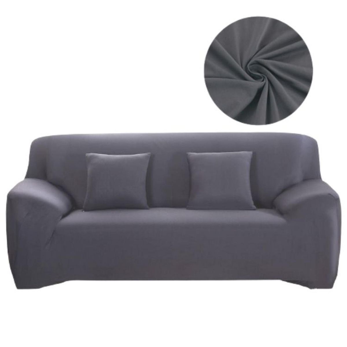 SALA FABULOSA - Funda de mueble 3-2-1 en Lycra color entero - Plomo