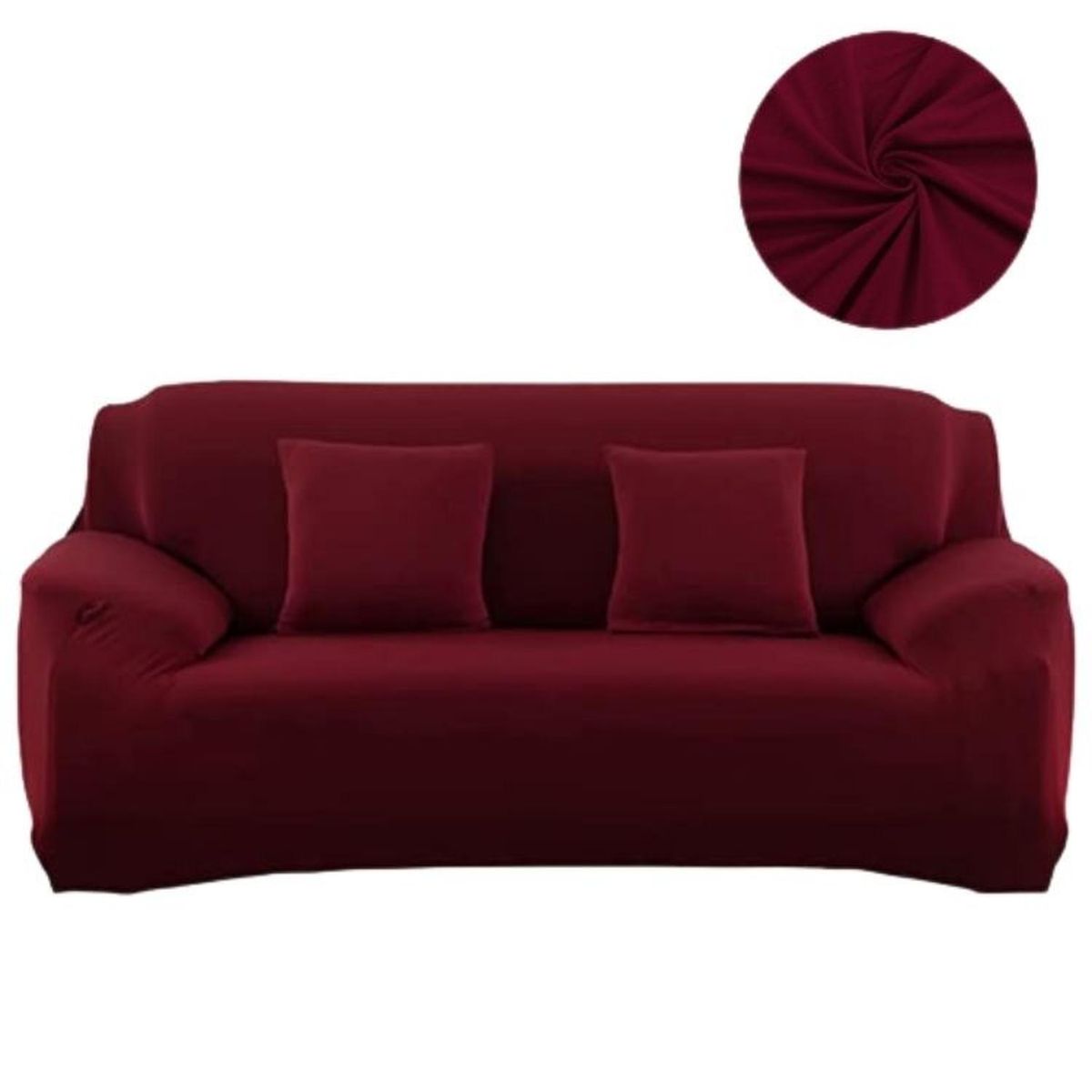 SALA FABULOSA - Funda de mueble 3-2-1 en Lycra color entero - Guinda