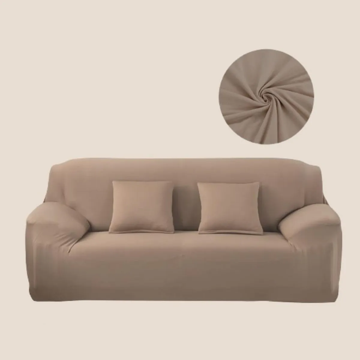 SALA FABULOSA - Funda de mueble 3-2-1 en Lycra color entero - Beige