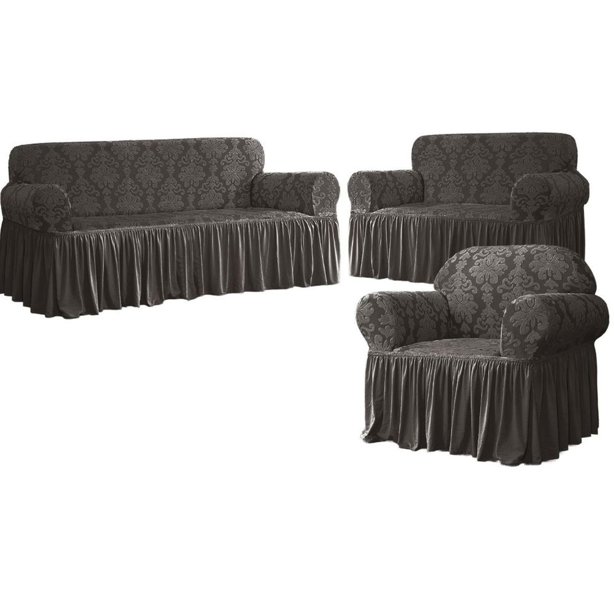 SALA FABULOSA - Funda de mueble 3-2-1 Labrado imperial - Negro