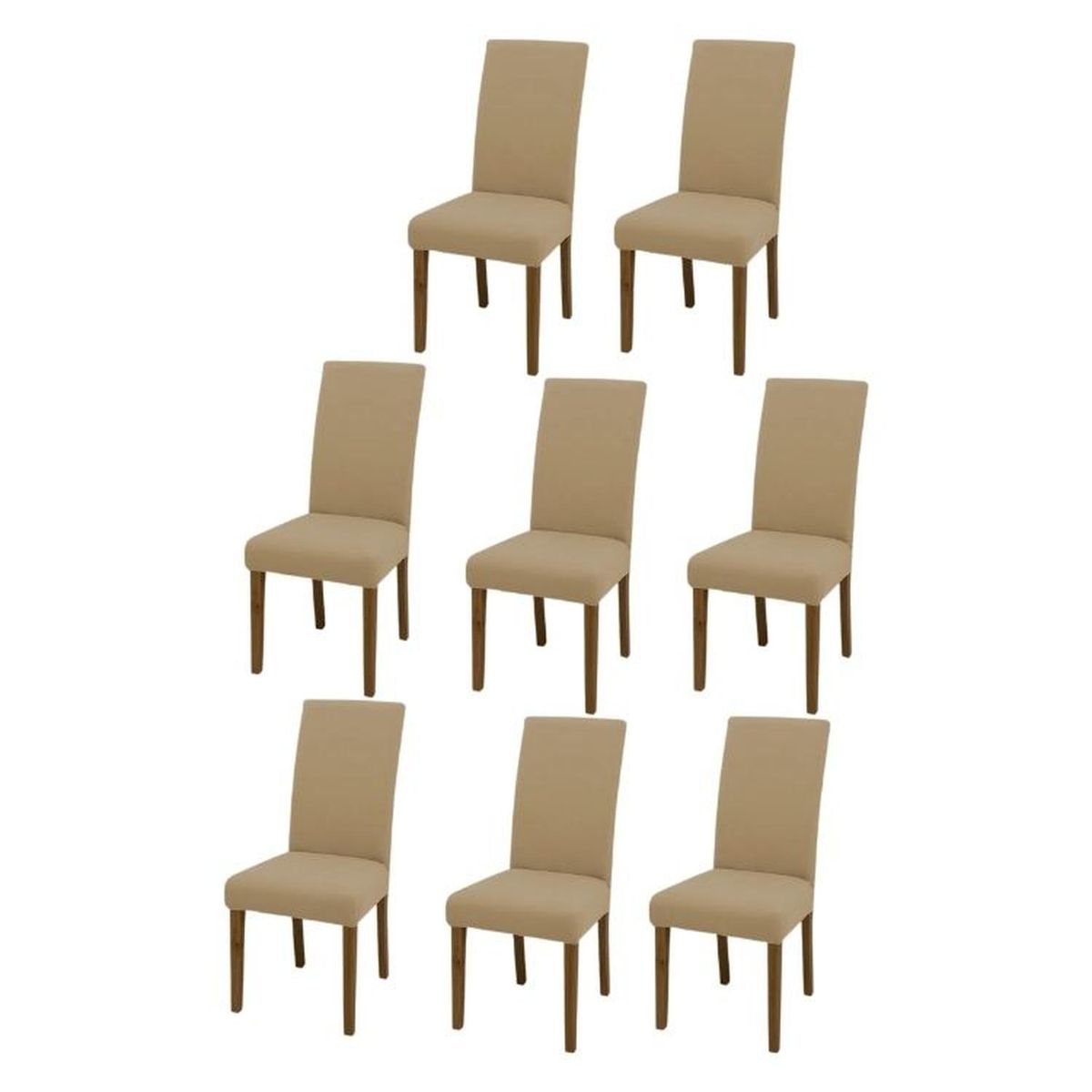 SALA FABULOSA - Funda de silla en lycra color entero 8 piezas - Beige