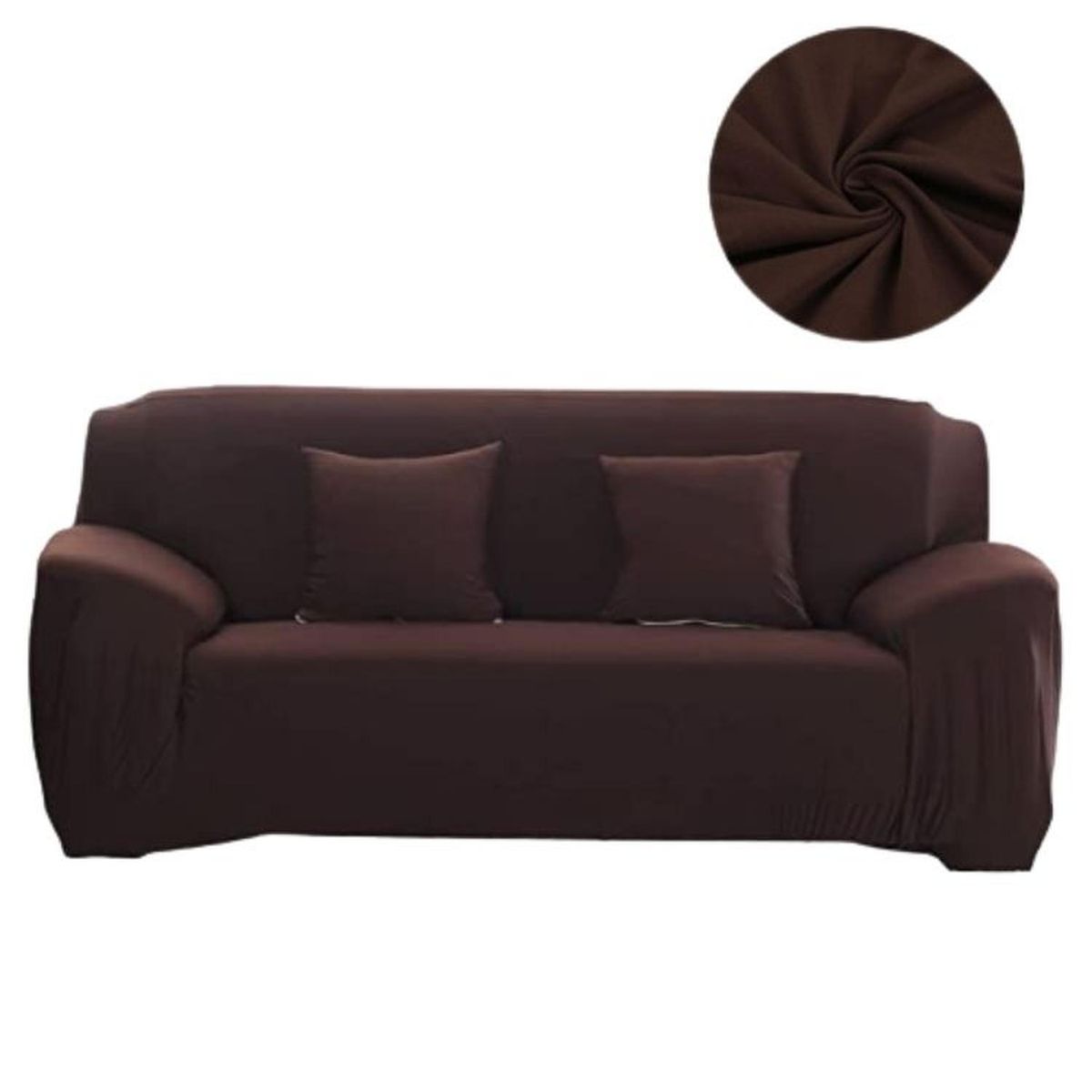 SALA FABULOSA - Funda de mueble 3-2-1 en Lycra color entero - Chocolate