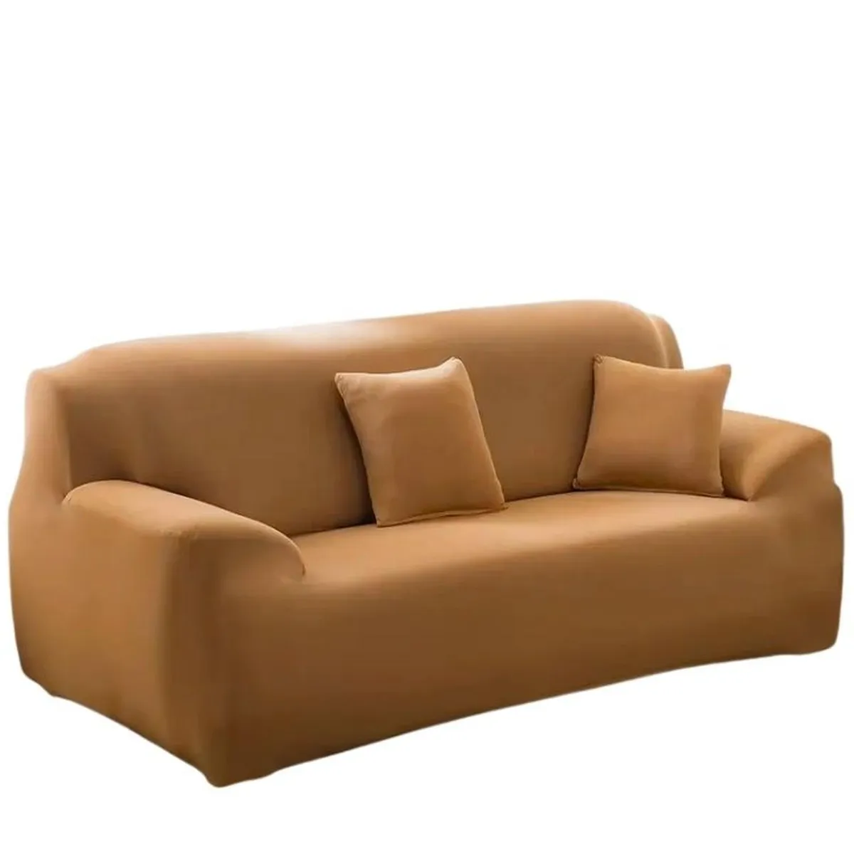 SALA FABULOSA - Funda de mueble 3-2-1 en Lycra color entero - Camel