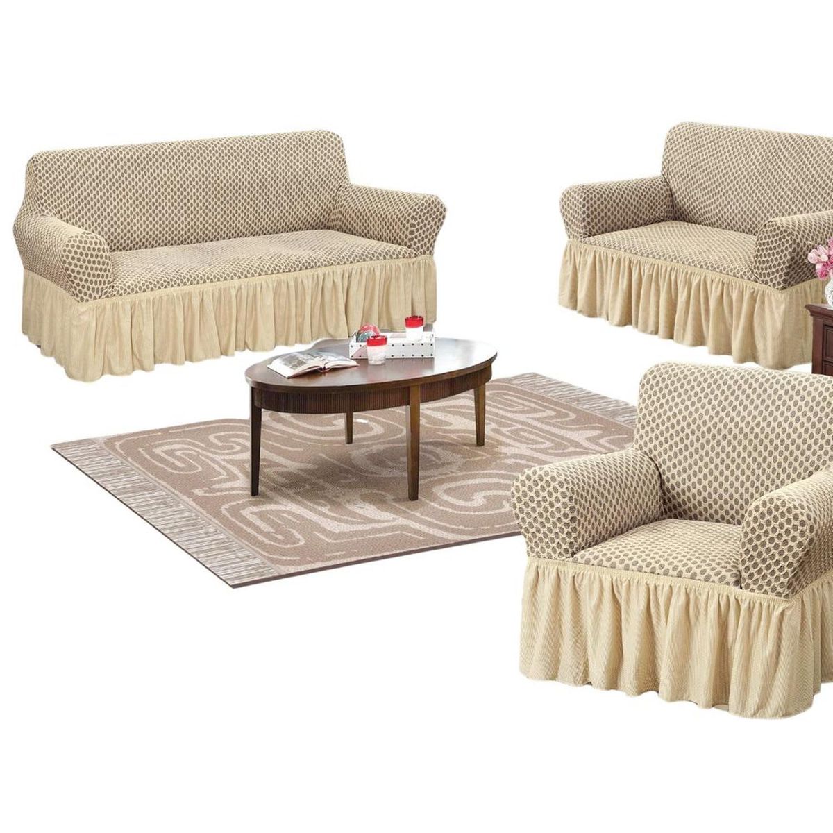 SALA FABULOSA - Funda de mueble alto relieve Royal 3-2-1 - Maíz