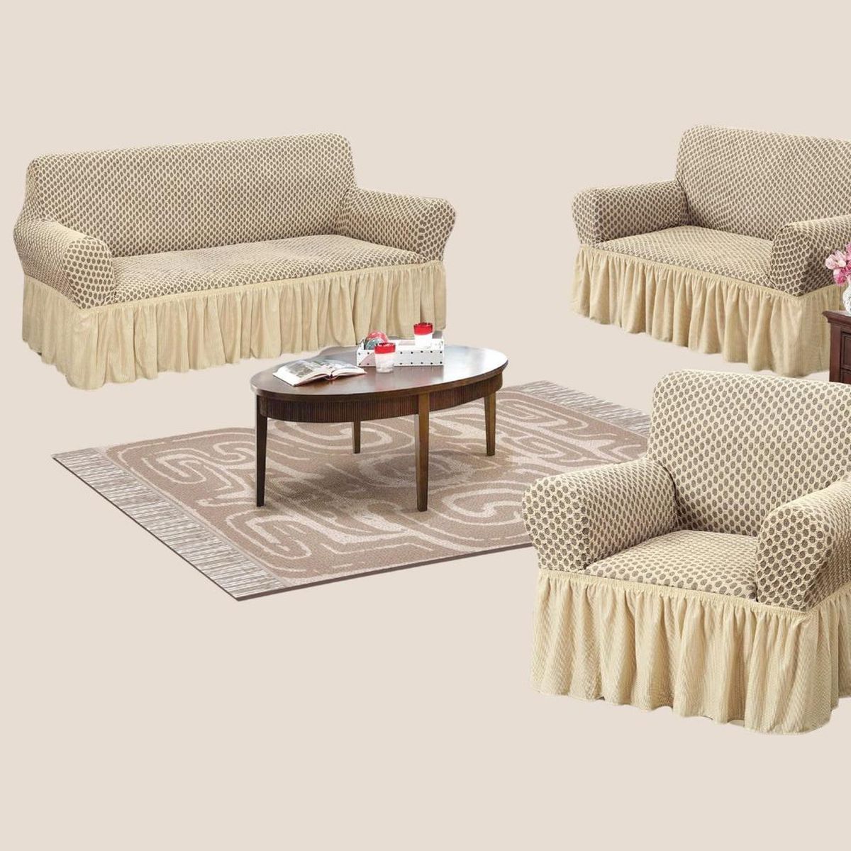 SALA FABULOSA - Funda de mueble alto relieve Royal 3-2-1 - Maíz