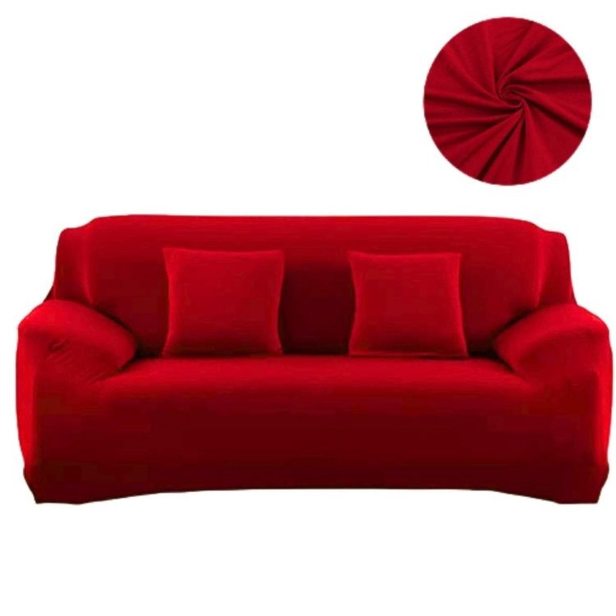 SALA FABULOSA - Funda de mueble 3-2-1 en Lycra color entero - Rojo