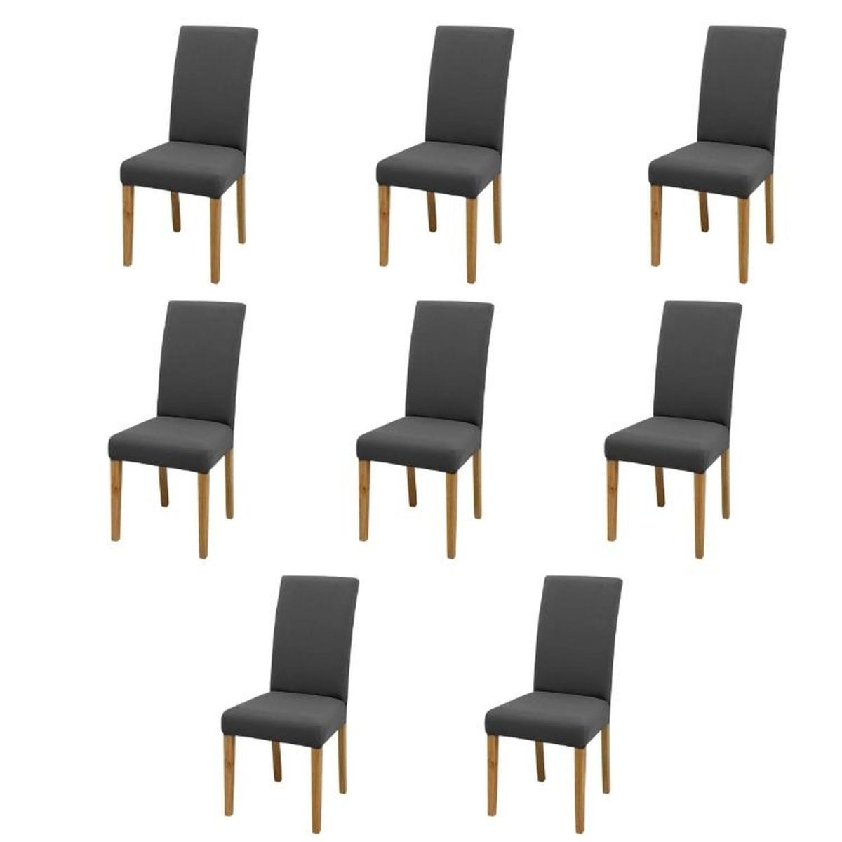 SALA FABULOSA - Funda de silla en lycra color entero 8 piezas - Plomo