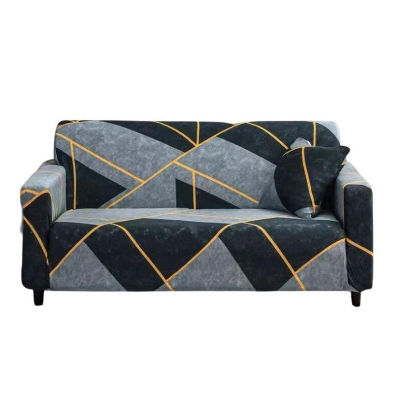 SALA FABULOSA - Funda de mueble 3-2-1 en Lycra estampado con 6 fundas de cojines Luxury Black