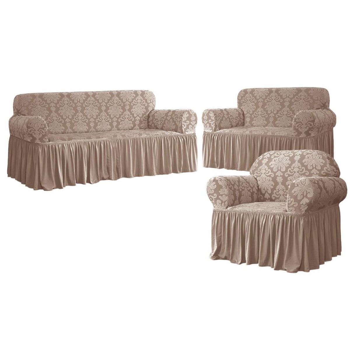 SALA FABULOSA - Funda de mueble 3-2-1 Labrado imperial - Beige