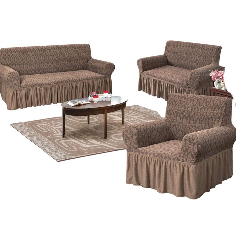 SALA FABULOSA - Funda de mueble alto relieve diamante 3-2-1 - Chocolate