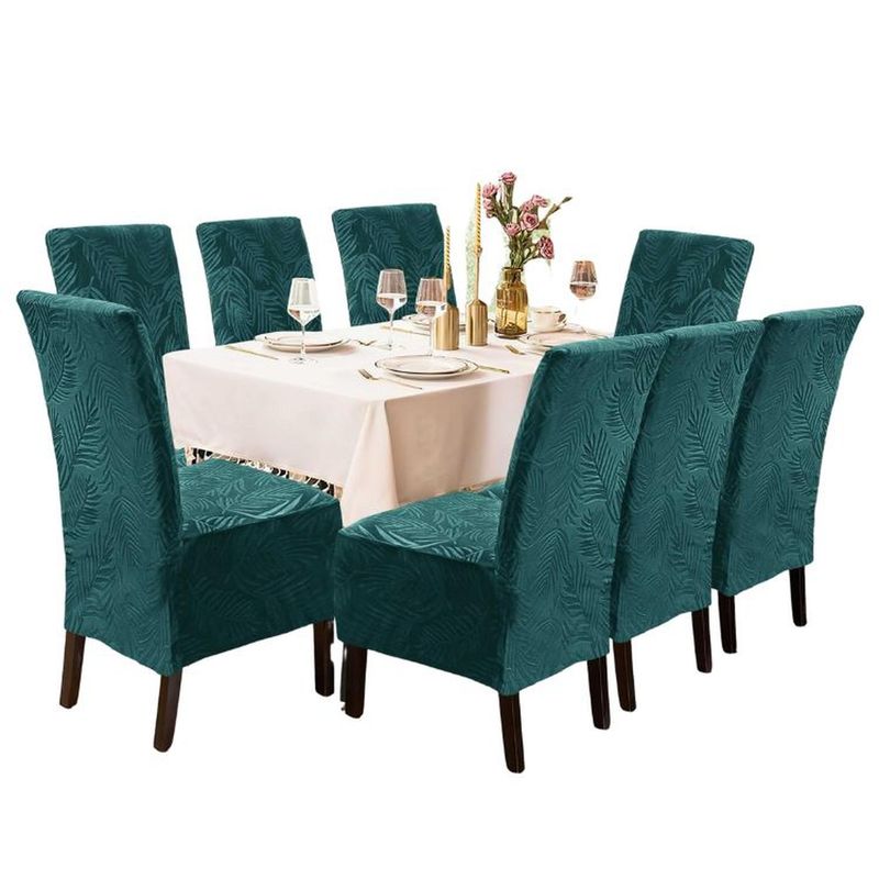 SALA FABULOSA - Funda de silla terciopelo labrado 8 piezas - Jade
