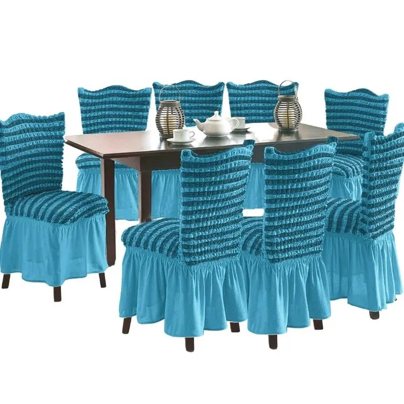 SALA FABULOSA - Funda de silla en Burbuja bicolor 8 piezas - Turquesa