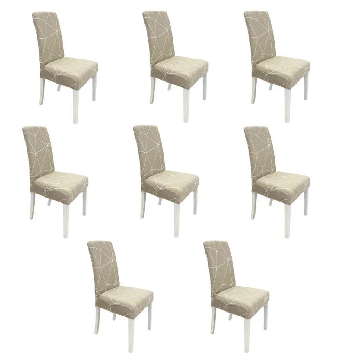 SALA FABULOSA - Funda de silla en lycra estampado 8 piezas - Beige nude